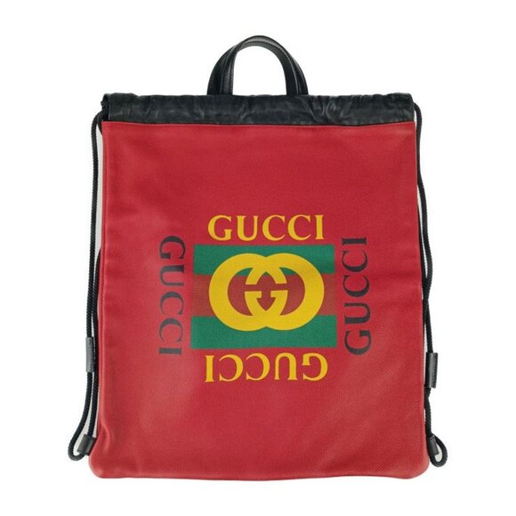 Gucci Backpack Daypack Print Drawstring Ring Hibisca Scuffed Leather main image 7